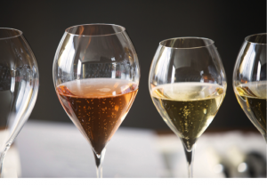 two champagne glasses