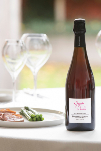 a bottle of Saignée de Sorbée rosé
