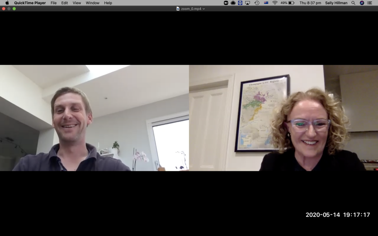 Aurelien and Sally sharing the zoom screen