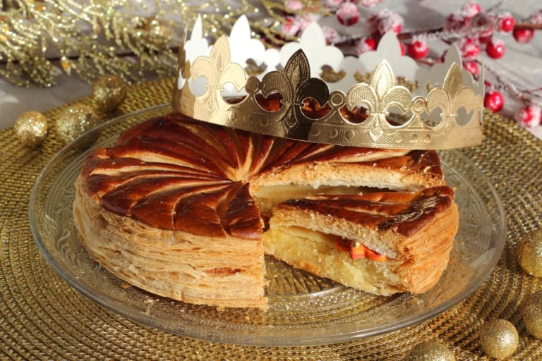 Galette des Rois served on a table for Epiphany celebration