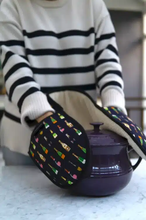 Champagne Double Oven Gloves