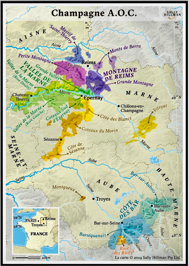 🇫🇷 In 2018, I created a unique map to illustrate the diversity of the Champagne appellation, consulting closely with a professional cartographer to create ‘la carte’—the cornerstone of the Sally Hillman Expérience. ⁣

My signature maps aim to demystify Champagne and make the appellation more understandable using a visual approach. 

🎨 Each region is colour-coded, with the actual vineyards marked in a darker shade, while the hues suggest the season best reflected in each region’s champagne style. 

✨ As well as being beautiful works of art, my maps are educational and comprehensive, guiding my clients in choosing the best champagnes to suit the season or creating perfect food pairings.

📍Our maps are available in two sizes: A1 (594 x 841 mm) and A3 (297 x 420 mm). They are printed on high-quality 200gsm satin finish paper and can be purchased individually or as a complete set of six. 

🌏 We also offer international shipping, so you can enjoy our maps no matter where you are in the world.

💬 A recent testimonial from one of our happy clients in the USA: ‘We love it!  Looks great!'

🇦🇺 As always, all 🍾 champagne purchases 🍾 delivered within Australia will be complemented with an A4 map highlighting the origin of the bottle and our full tasting notes.

Visit the 🔗 in bio to discover our signature cartography and exclusive champagne accessories.
👉 https://sallyhillman.com.au/champagne-maps/

#SallyHillman #CelebratingChampagne 
#champagne #champagnelover #winelover #growerchampagne #recoltantmanipulant #champagnegifts #winegifts #luxurygifts #champagnemoments #champagnelife #celebration #champagnetasting #winetasting #champagnetime #gifting #giftingideas #gifts #corporategifting #corporategifts #giftideas