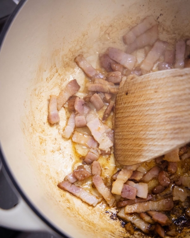 Not every good thing starts with champagne.

Sometimes it starts with bacon in a pan and a pot of beef bourguignon in the making.

#sallyhillman #celebratingchampagne #winterrecipes