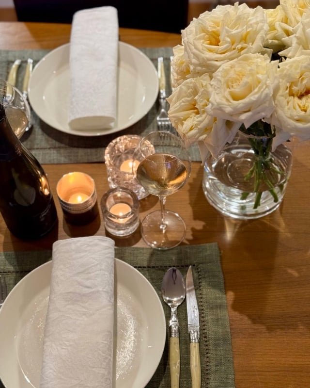 Setting the table like it matters — because it does.

Gran’s Irish linen napkins, tealight candles, blousy gifted roses, and a chilled bottle of champagne.

Even if it’s à deux. Especially then.

No occasion required.

🥂🌹🕯️ #justaddchampagne #tablefortwo #modernheirloom #champagnerituals #roses #sallyhillman #celebratingchampagne