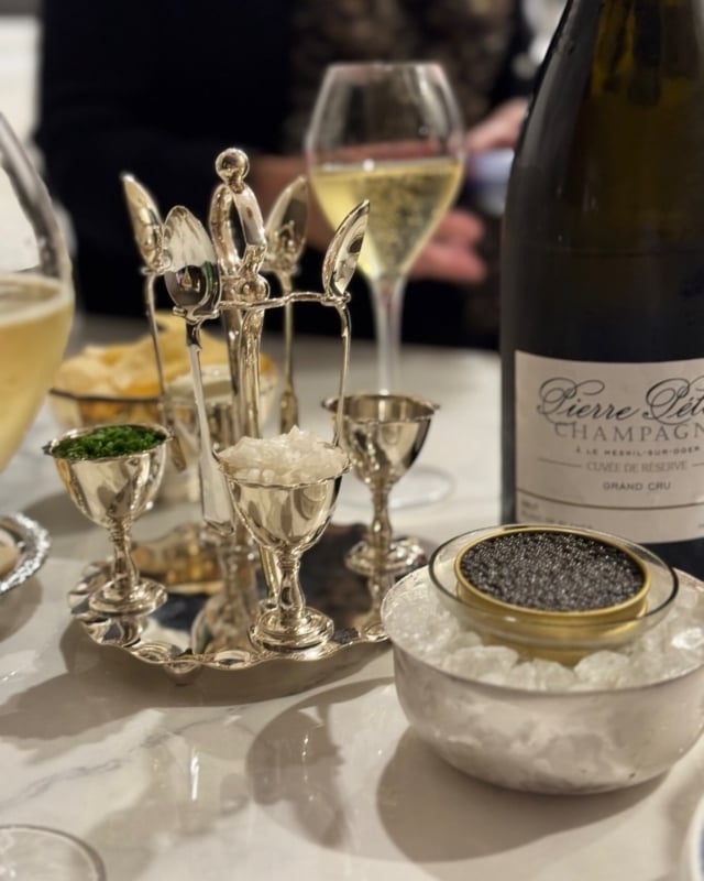 Champagne and caviar with friends last Friday night. 🥂

I fell rather hopelessly in love with this divine serving set for the ‘accompagnements du caviar’, brought back from London by our hostess. One of those beautiful things that makes an occasion feel just a little more special.

#champagne #caviar #entertainingathome #sallyhillman #celebratingchampagne